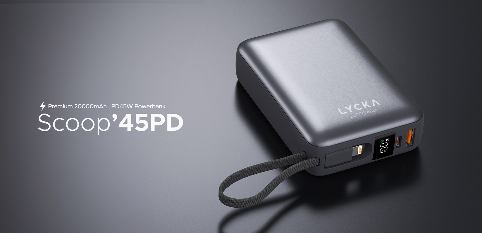 Scoop 45PD — premium 20000mAh PD45W power bank